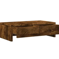 vidaXL Monitorstandaard met lades 50x27x15 cm hout gerookt eikenkleur