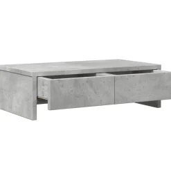 vidaXL Monitorstandaard met lades 50x27x15 cm bewerkt hout betongrijs