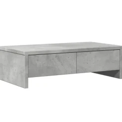 vidaXL Monitorstandaard met lades 50x27x15 cm bewerkt hout betongrijs