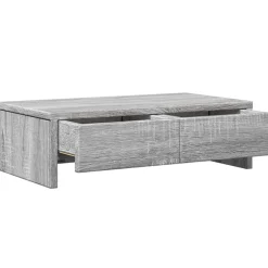 vidaXL Monitorstandaard met lades 50x27x15 cm hout grijs sonoma eiken