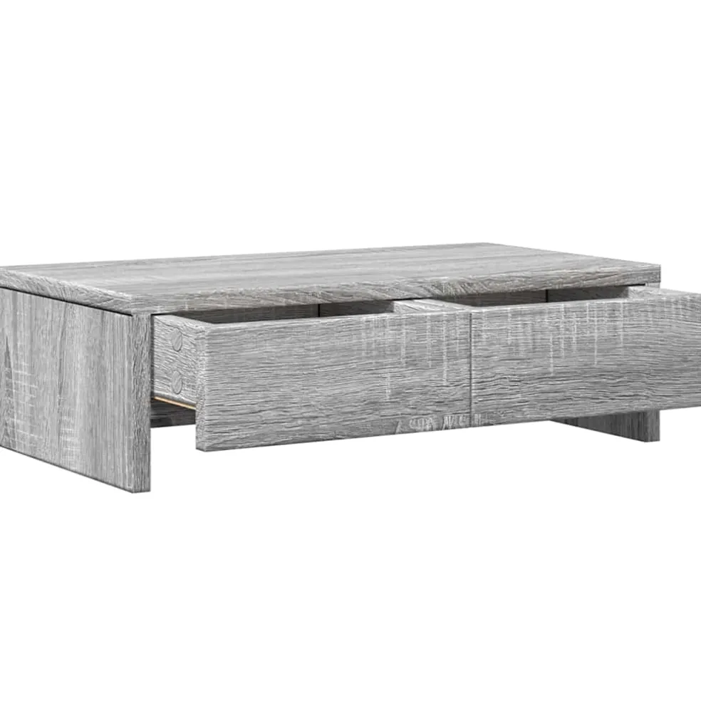 vidaXL Monitorstandaard met lades 50x27x15 cm hout grijs sonoma eiken