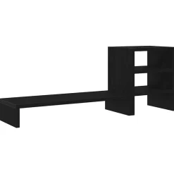 vidaXL Monitorstandaard met bureau-organizer, zwart eikenhout