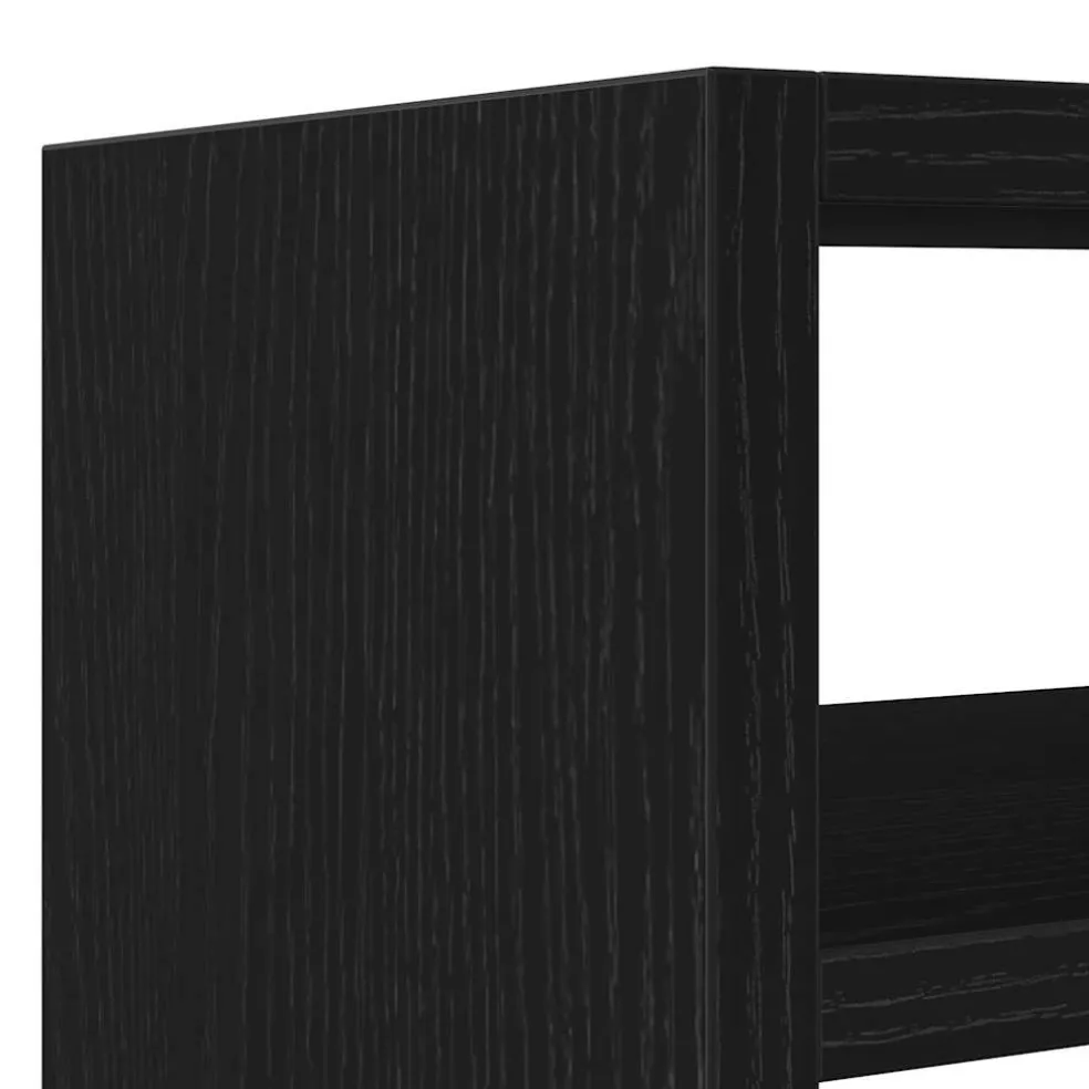 vidaXL Monitorstandaard met bureau-organizer, zwart eikenhout