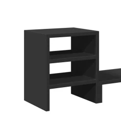 vidaXL Monitorstandaard met bureau-organizer bewerkt hout zwart