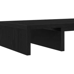 vidaXL Monitorstandaard verstelbaar zwart eiken 60x24x10,5 cm bewerkt hout