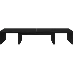 vidaXL Monitorstandaard verstelbaar zwart eiken 60x24x10,5 cm bewerkt hout