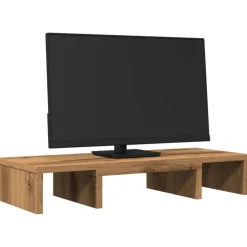 vidaXL Monitorstandaard verstelbaar 60x24x10,5cm hout artisanaal eiken
