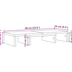 vidaXL Monitorstandaard verstelbaar 60x24x10,5 cm hout sonoma eiken