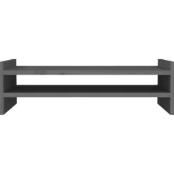 vidaXL Monitorstandaard 50x27x15 cm massief grenenhout grijs
