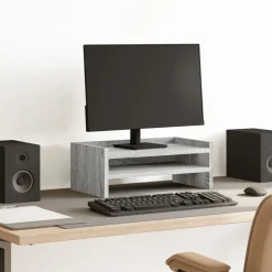 vidaXL Monitorstandaard 100x27x15 cm massief grenenhout wit