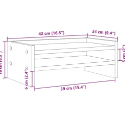vidaXL Monitorstandaard 100x27x15 cm massief grenenhout wit