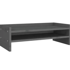 vidaXL Monitorstandaard 50x24x16 cm massief grenenhout grijs