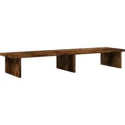 vidaXL Monitorstandaard 100x27x15 cm bewerkt hout gerookt eikenkleurig