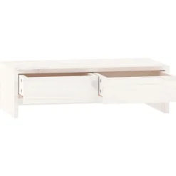 vidaXL Monitorstandaard 50x27x15 cm massief grenenhout wit