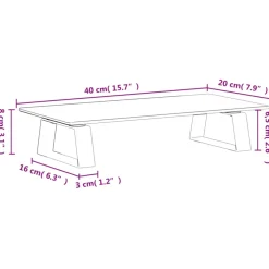 vidaXL Monitorstandaard 40x20x8 cm gehard glas en metaal zwart