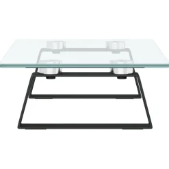 vidaXL Monitorstandaard 40x20x8 cm gehard glas en metaal zwart