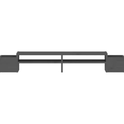 vidaXL Monitorstandaard 100x27,5x15 cm massief grenenhout grijs