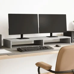 vidaXL Monitorstandaard 100x27x15 cm bewerkt hout artisanaal eiken