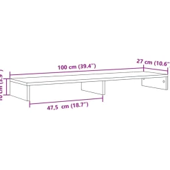 vidaXL Monitorstandaard 100x27x10 cm bewerkt hout sonoma eikenkleurig