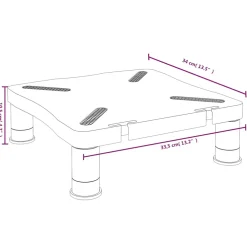 vidaXL Monitorstandaard 33,5x34x10,5 cm zwart