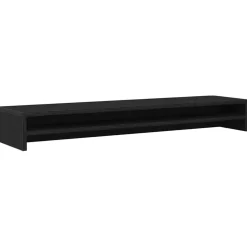 vidaXL Monitorstandaard 100x24x13 cm zwart eikenhout