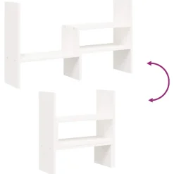vidaXL Monitorstandaard (39-72)x17x43 cm massief grenenhout wit