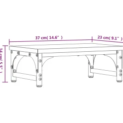 vidaXL Monitorstandaard 37x23x14 cm bewerkt hout grijs sonoma eiken