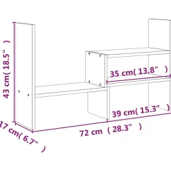 vidaXL Monitorstandaard (39-72)x17x43 cm massief grenenhout grijs