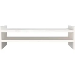 vidaXL Monitorstandaard 50x27x15 cm massief grenenhout wit