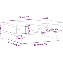 vidaXL Monitorstandaard 50x27x15 cm bewerkt hout oud houtkleurig