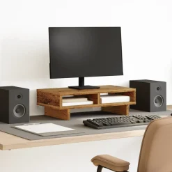 vidaXL Monitorstandaard 40x20x8 cm gehard glas en metaal wit