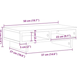 vidaXL Monitorstandaard 50x27x15 cm bewerkt hout sonoma eikenkleurig