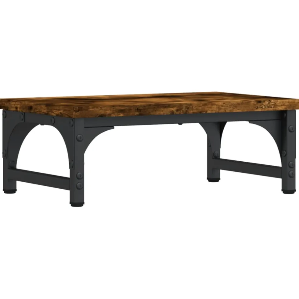 vidaXL Monitorstandaard 37x23x14 cm bewerkt hout gerookt eikenkleurig