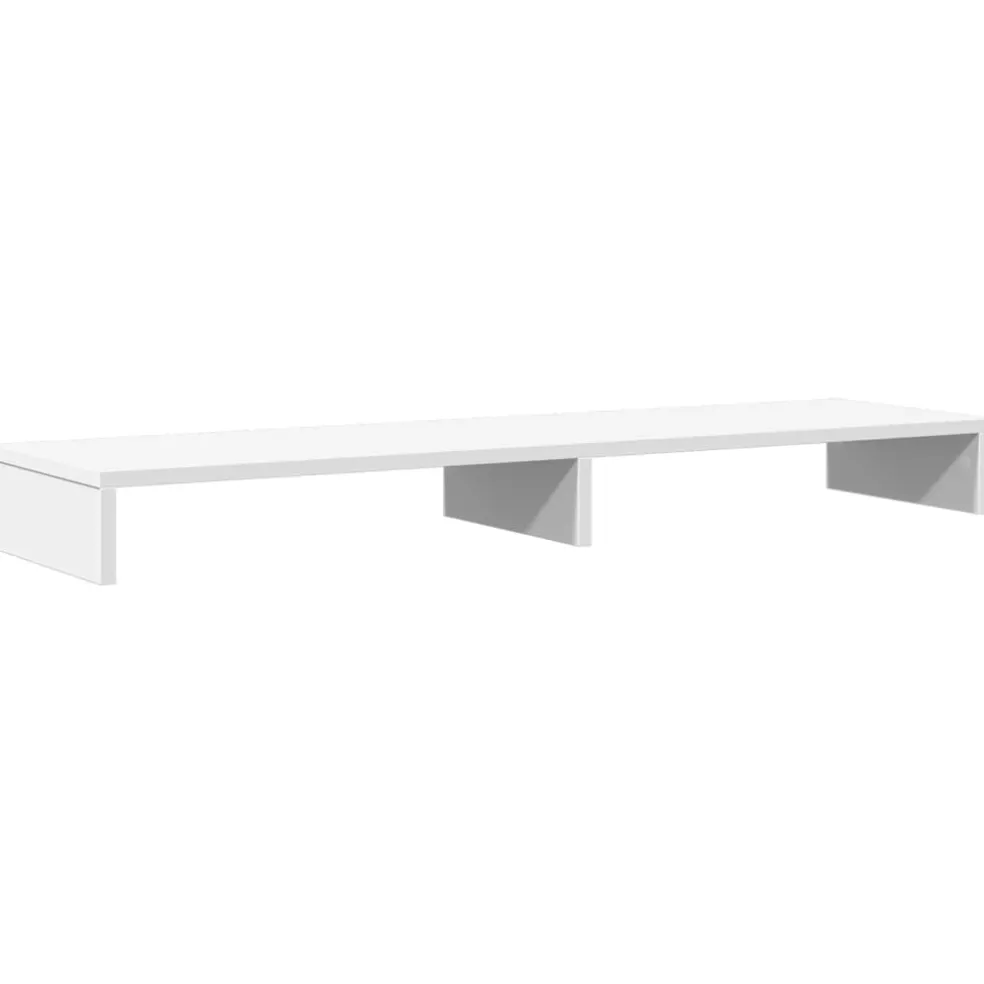 vidaXL Monitorstandaard 100x27x10 cm bewerkt hout wit