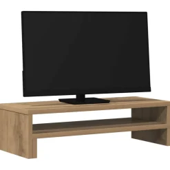 vidaXL Monitorstandaard 54x22x15 cm bewerkt hout artisanaal eikenkleur