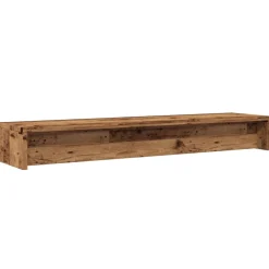 vidaXL Monitorstandaard 100x24x13 cm bewerkt hout oud houtkleurig