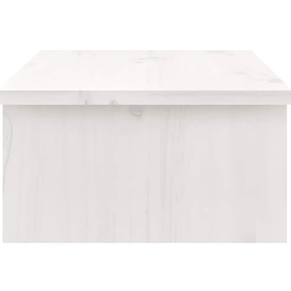 vidaXL Monitorstandaard 50x27x15 cm massief grenenhout wit
