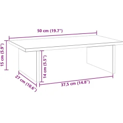 vidaXL Monitorstandaard 50x27x15 cm massief grenenhout wit