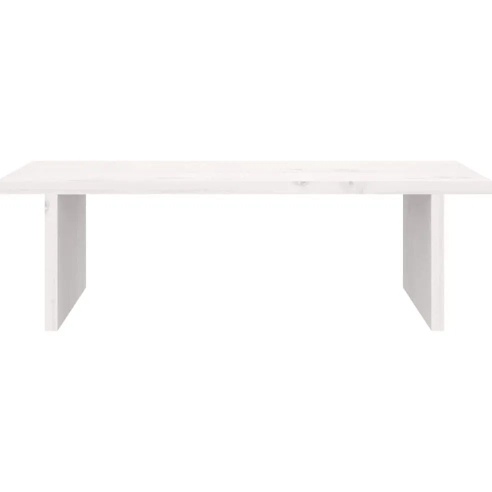 vidaXL Monitorstandaard 50x27x15 cm massief grenenhout wit