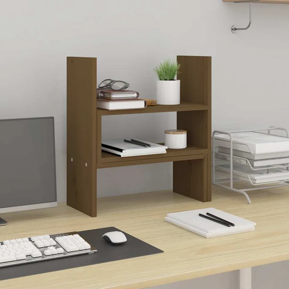 vidaXL Monitorstandaard (39-72)x17x43 cm grenenhout honingbruin