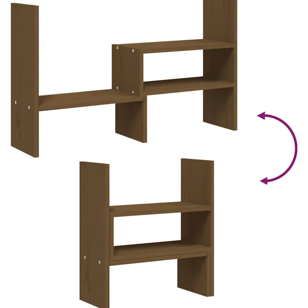 vidaXL Monitorstandaard (39-72)x17x43 cm grenenhout honingbruin