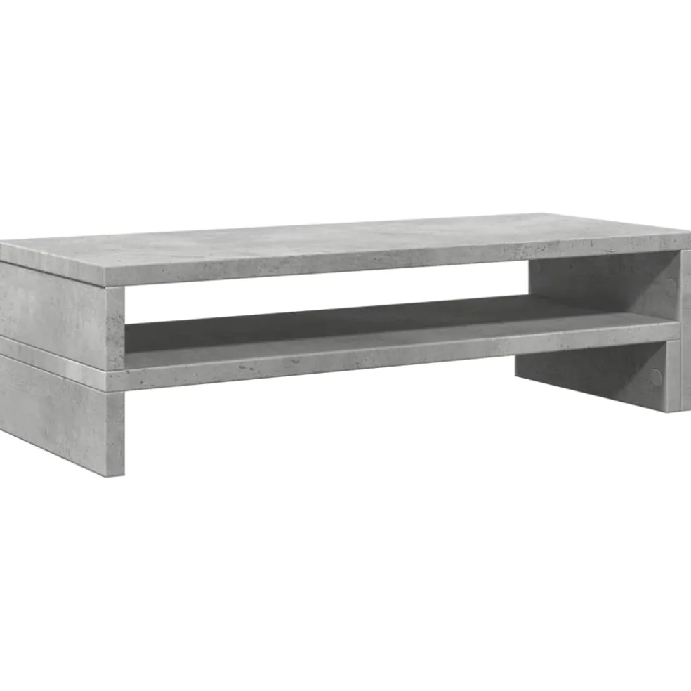 vidaXL Monitorstandaard 54x22x15 cm bewerkt hout betongrijs