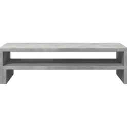 vidaXL Monitorstandaard 54x22x15 cm bewerkt hout betongrijs