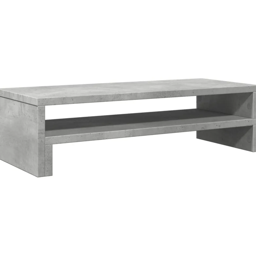 vidaXL Monitorstandaard 54x22x15 cm bewerkt hout betongrijs