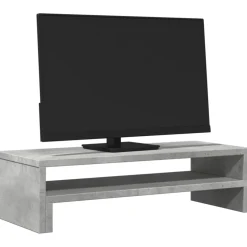 vidaXL Monitorstandaard 54x22x15 cm bewerkt hout betongrijs