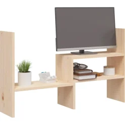 vidaXL Monitorstandaard (39-72)x17x43 cm massief grenenhout