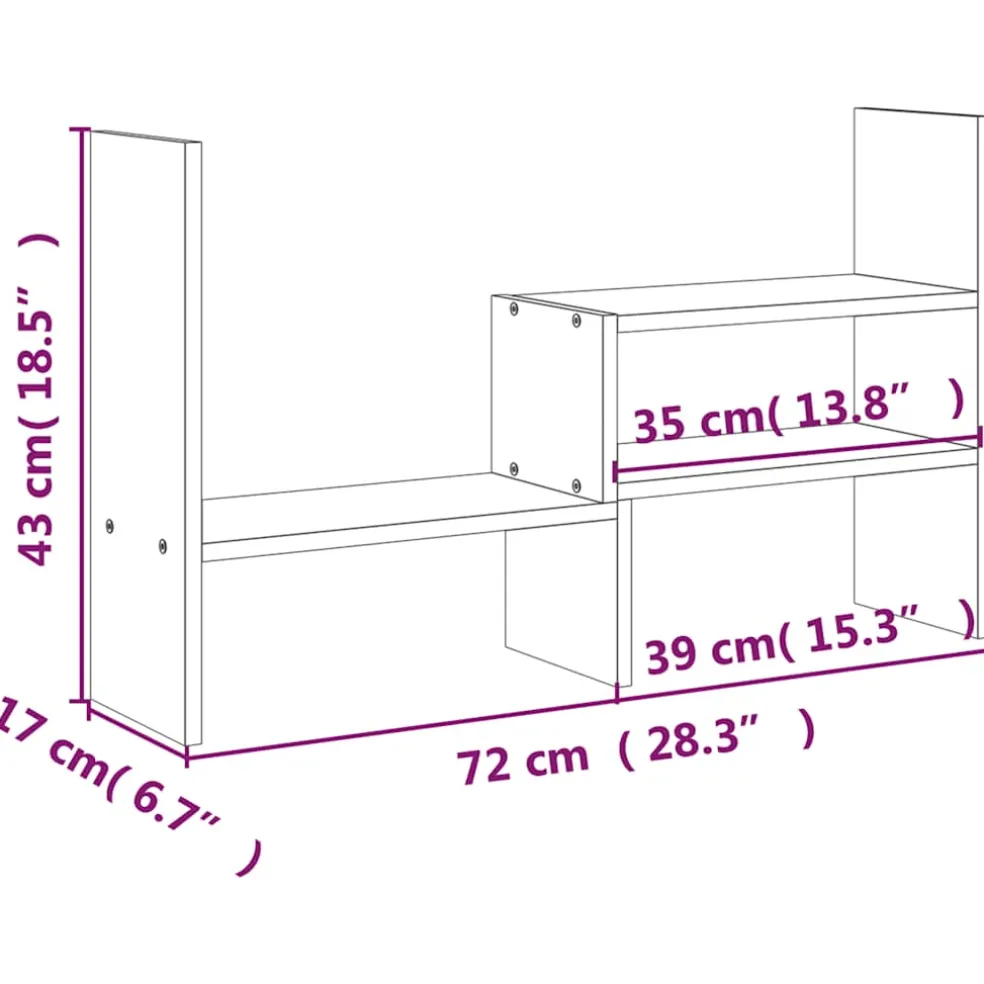 vidaXL Monitorstandaard (39-72)x17x43 cm massief grenenhout