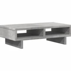 vidaXL Monitorstandaard 50x27x15 cm bewerkt hout betongrijs