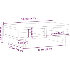 vidaXL Monitorstandaard 50x27x15 cm bewerkt hout betongrijs