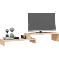vidaXL Monitorstandaard (52-101)x22x14 cm massief grenenhout